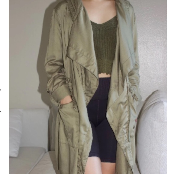 Hollister Size Small Womans Green Utility Parka Jacket Zip Drawsteing Hoodie - Picture 2 of 11